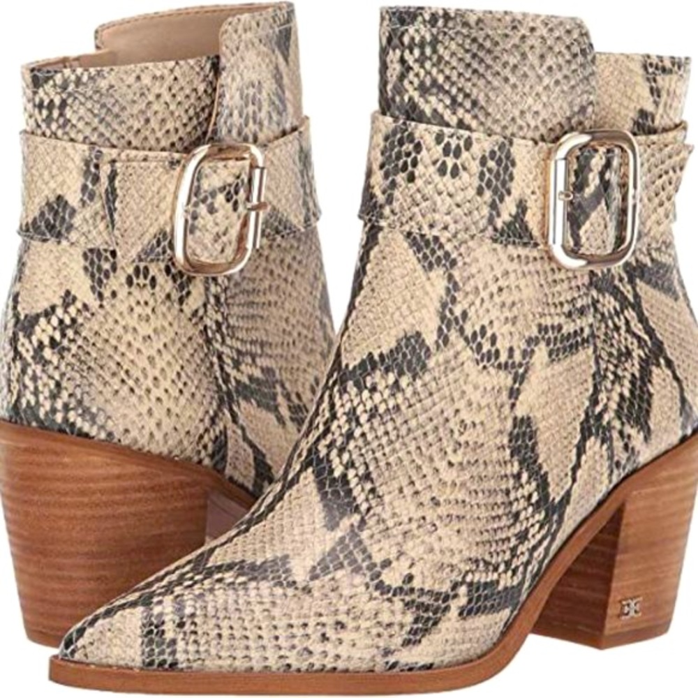 SAM EDELMAN - Leonia Snakeskin Ankle Booties (NWT)